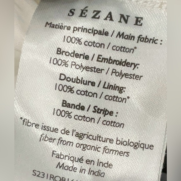 Sézane Erna Dress in Ecru Blue FR 46 / US 14 - Picture 10 of 12